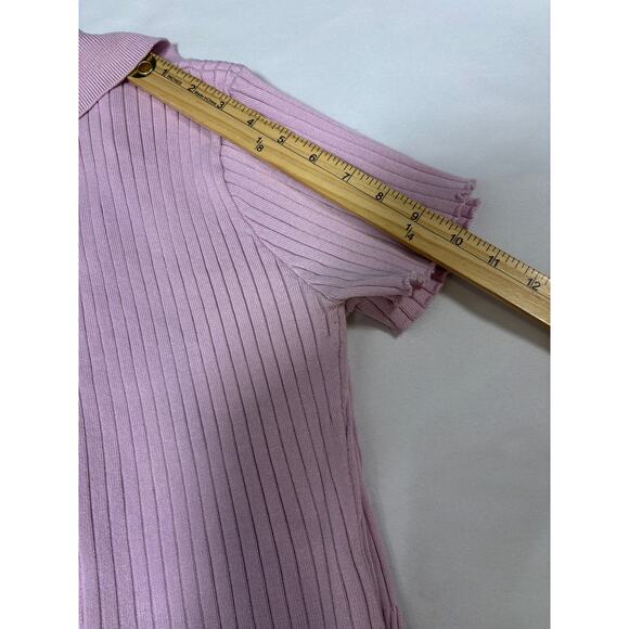 Princess Polly Ribbed Button Front Crop Top Pink M/L Y2K Boho - Picture 7 of 7